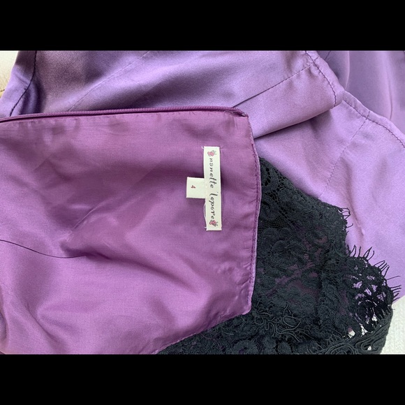 Nanette Lepore y2k purple silk & black lace blouse - Picture 6 of 6
